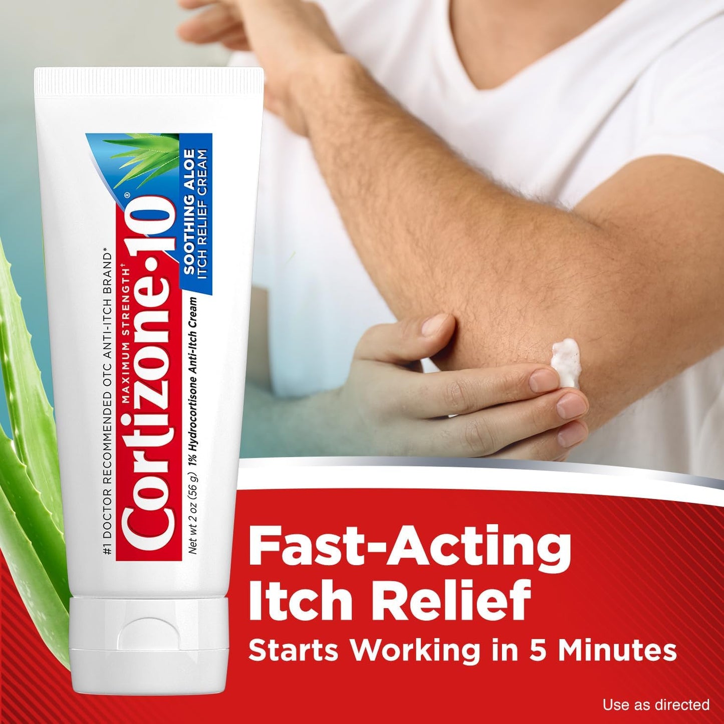 Cortizone 10 Maximum Strength Anti-Itch Cream with Soothing Aloe, 1% Hydrocortisone Creme, 1 oz.