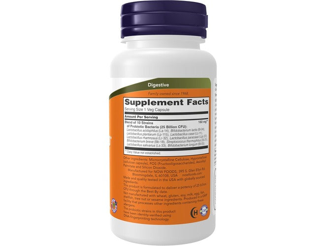 NOW Foods Supplements, Probiotic-10™, 25 Billion, with 10 Probiotic Strains, 100 Veg Capsules