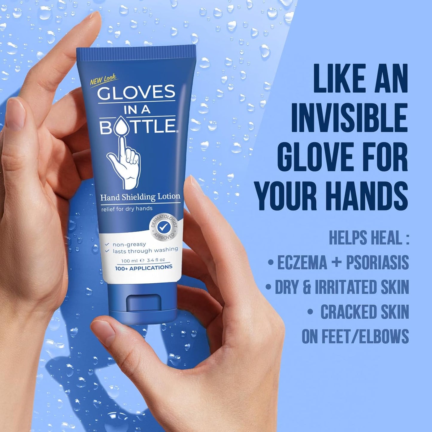 Gloves In A Bottle – Shielding Lotion for Dry Skin, Hand Lotion Travel Size, Protects & Restores Dry Cracked Skin– 3.4 oz..