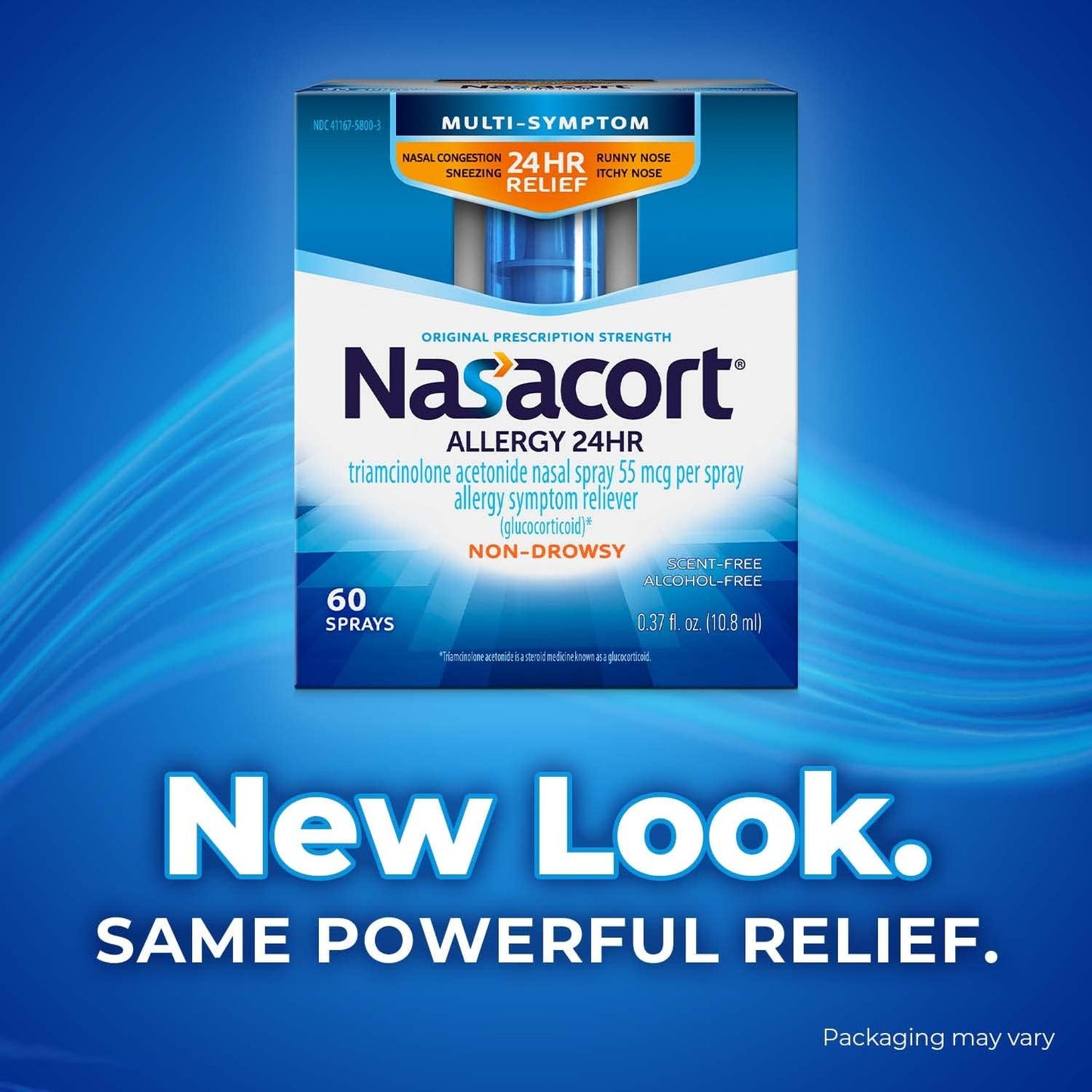 Nasacort 24HR Allergy Nasal Spray, Non-drowsy, 60 Sprays, 0.37 fl. oz.