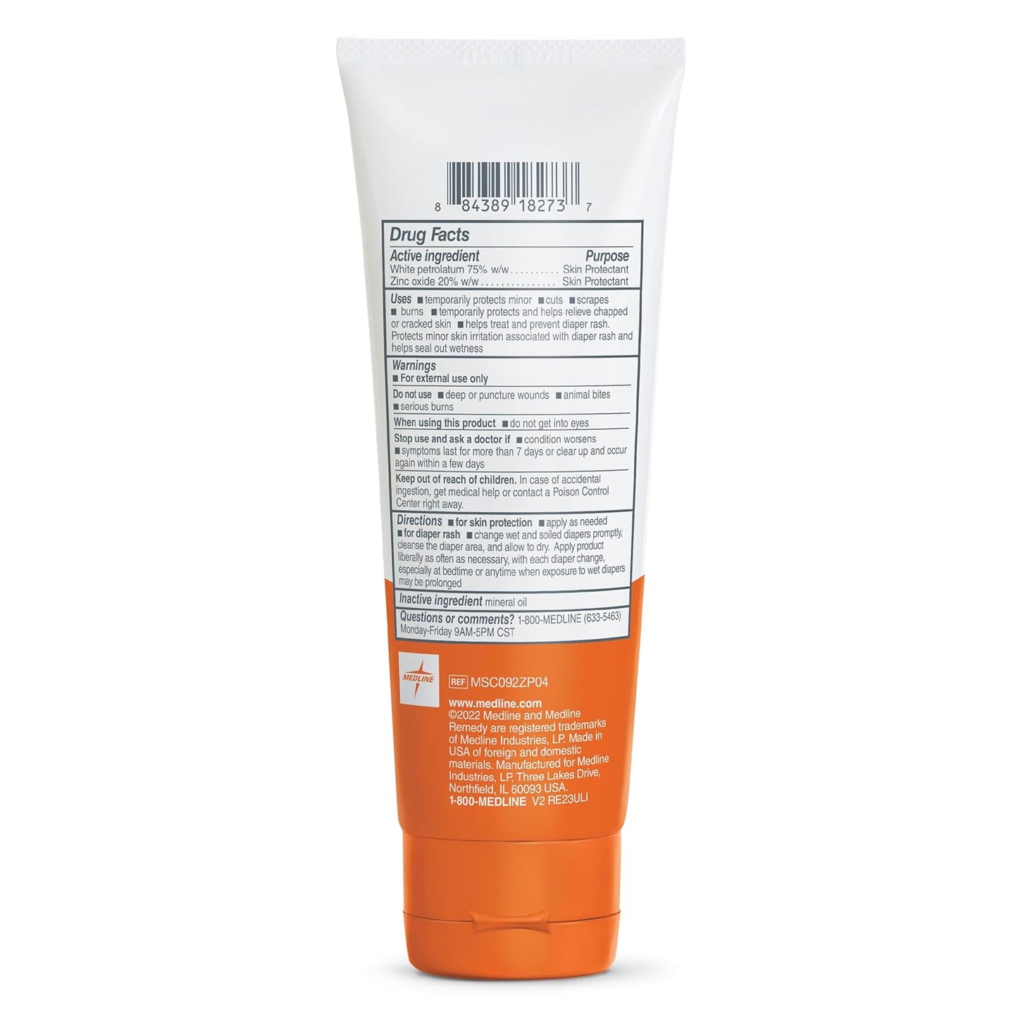 Medline Remedy Essentials Zinc Skin Protectant Paste, 4oz.