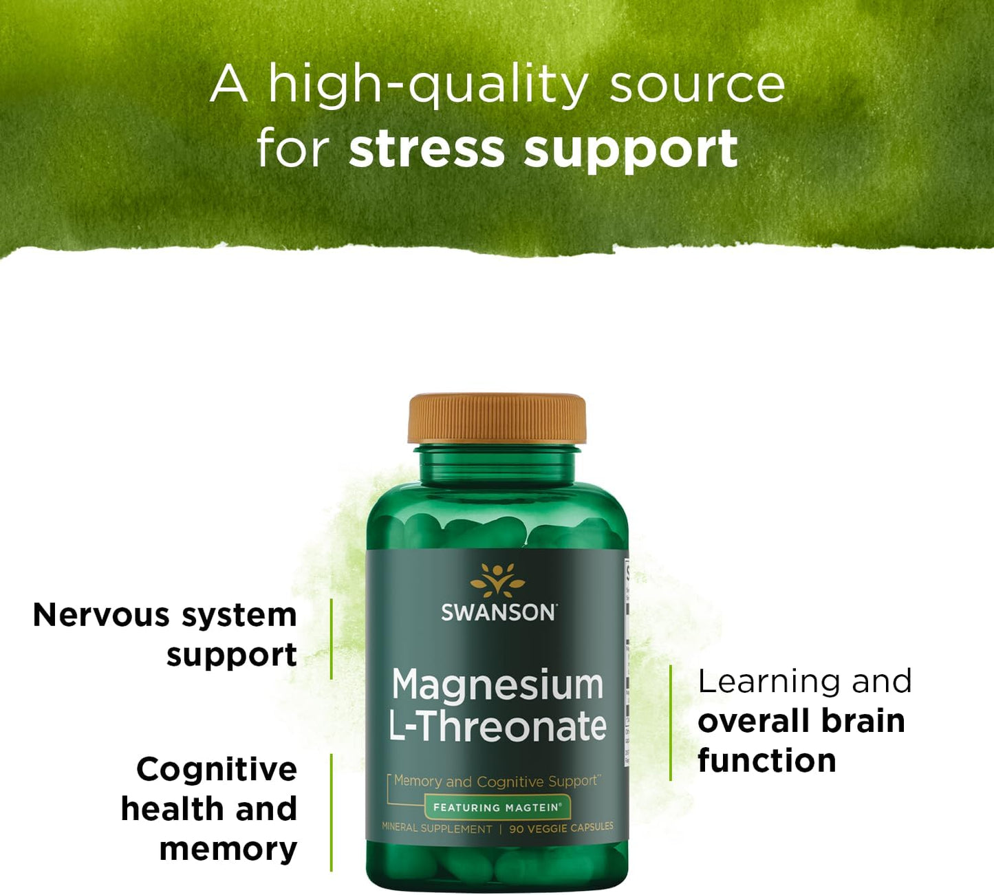 Swanson, Magnesium L-Threonate, 90 Veggie Capsules