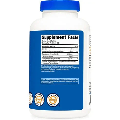 Nutricost Glucosamine 1800mg with Chondroitin & MSM, 240 Tablets, 120 Servings - Joint Support Formula - Non-GMO, Gluten Free Nutricost