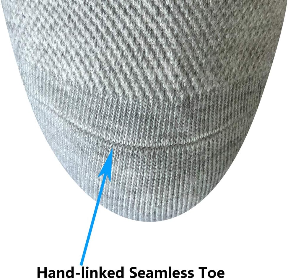 Well Knitting Loose Men's Diabetic Crew Socks,Non-Binding Top,Seamless Toe,Semi Cushion,Breathable Soft Coolmax Socks 4 Pairs