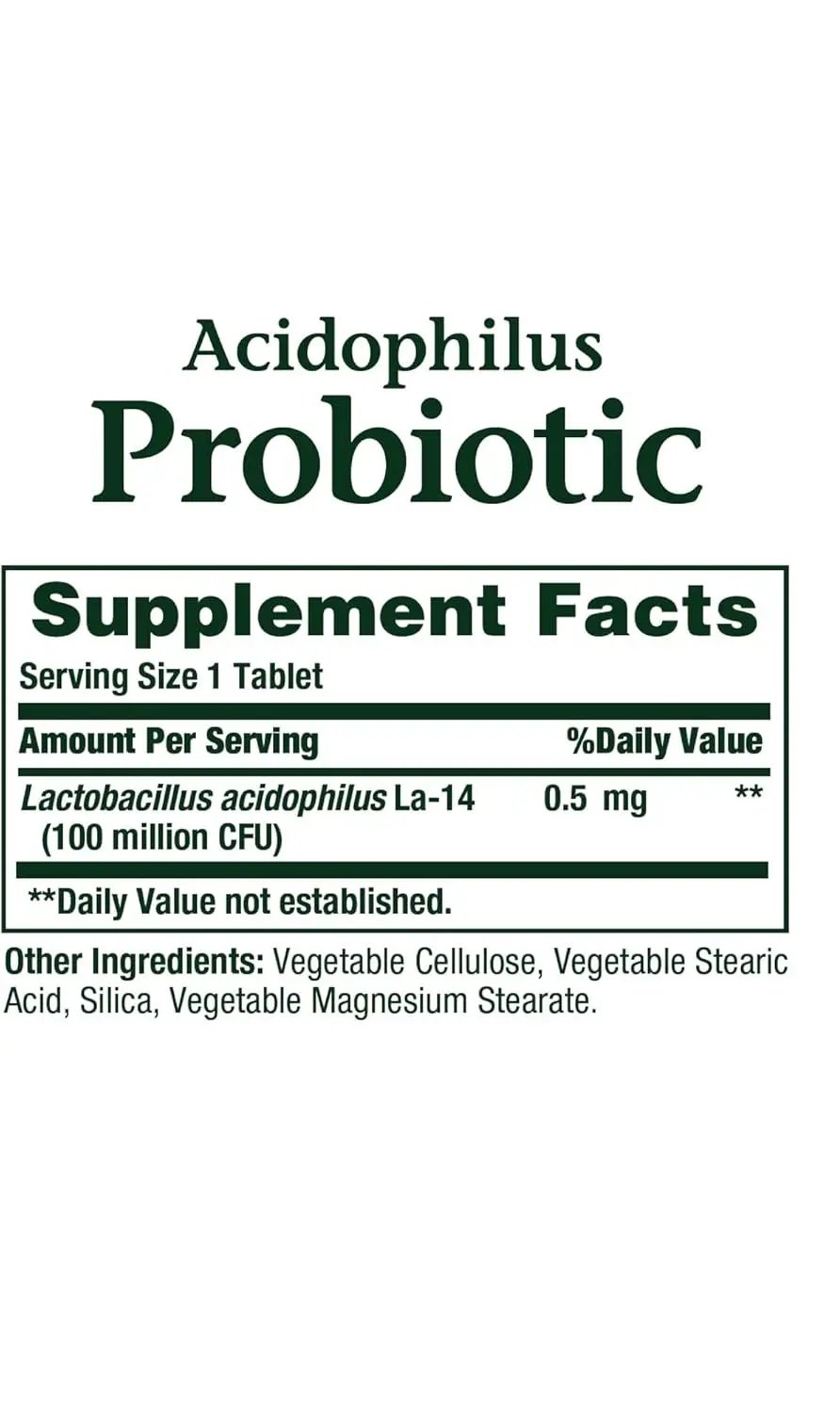 Nature’s Bounty Acidophilus Probiotic, Daily Probiotic Supplement, Supports Digestive Health, 100 Tablets Nature's Bounty