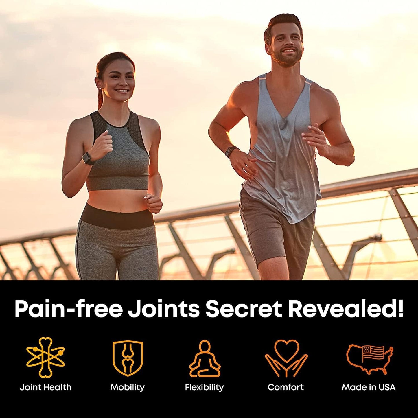 WELLMATICS Glucosamine Chondroitin with MSM & Collagen - Made in USA - Natural Joint Support Supplement - Triple Action for Joint Health - Joint Discomfort Relief for Back, Knees, Hands - 120 Capsules