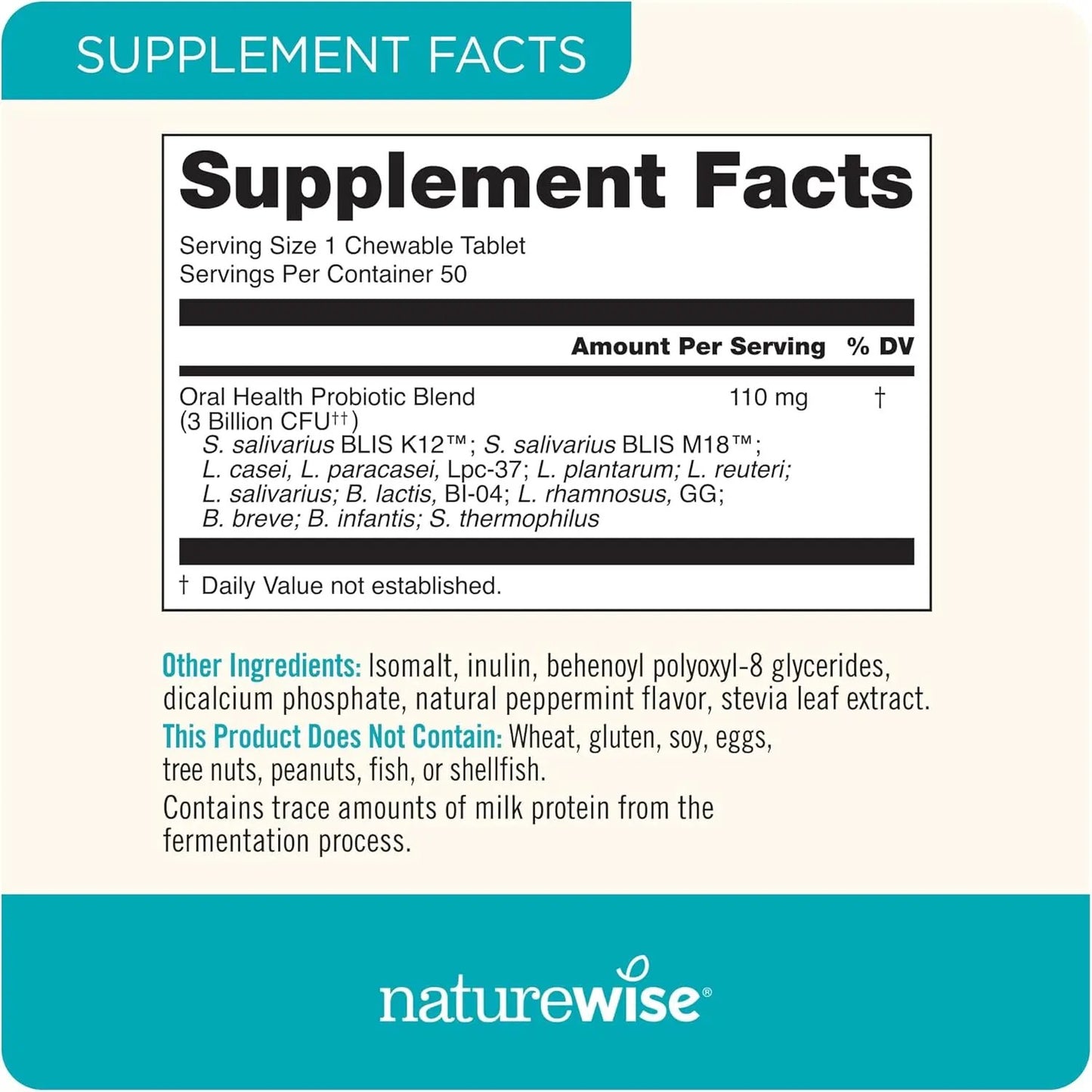 NatureWise Oral Health Probiotics, 50 Count Vitamins Depots