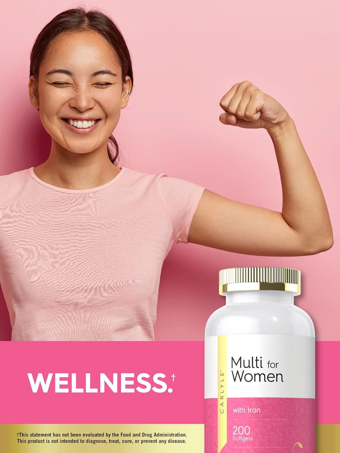 Carlyle Multivitamin for Women with Iron | 200 Softgel Capsules | Nutritional Support Supplement | Non-GMO, Gluten Free