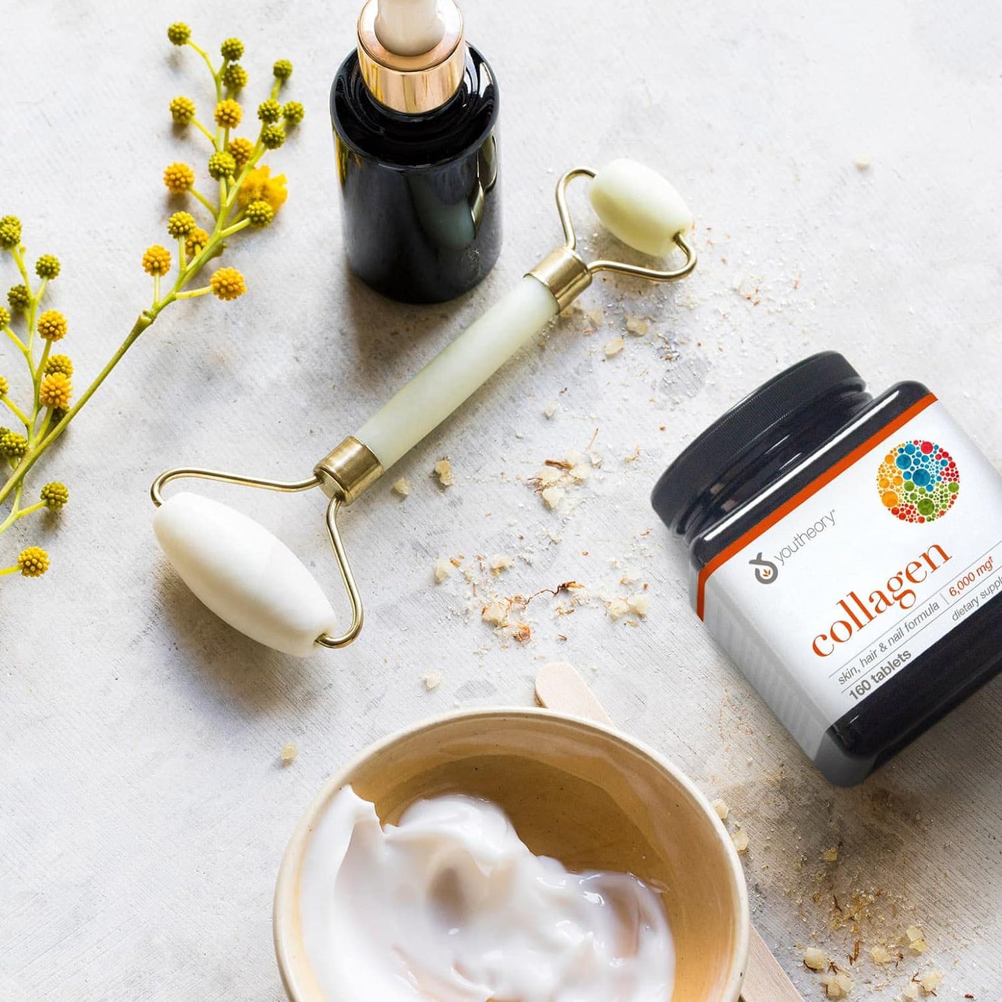 Youtheory Advanced Collagen - 6,000 mg Collagen - with Vitamin C - for Hair, Skin & Nails* - Collagen Supplements for Women and Men - 160 Tablets Youtheory