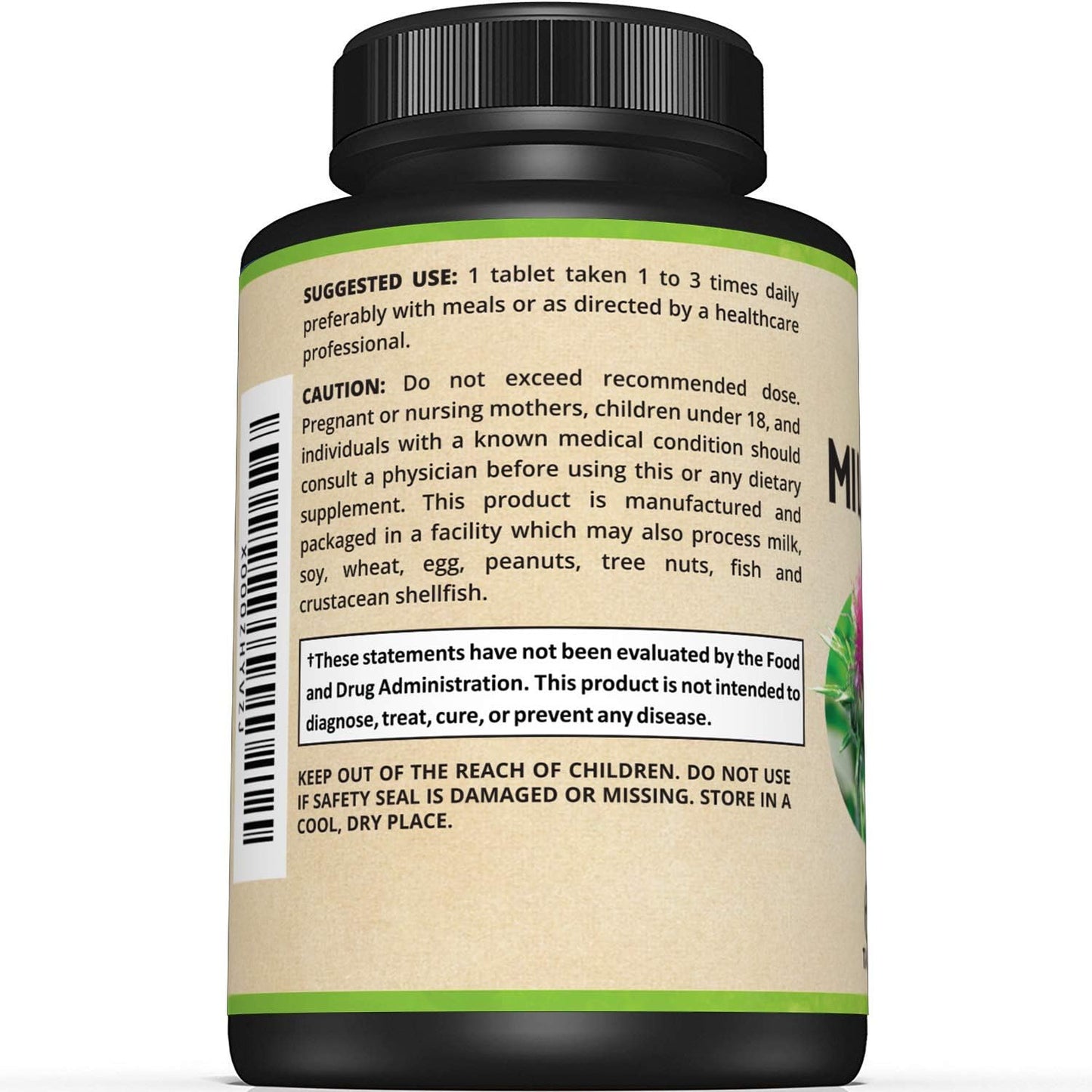 Premium Milk Thistle Complex - Supports Healthy Liver Function - Detox & Cleanse - Powerful Milk Thistle Extract & Seed Powder - Standardized Silymarin Content - 60 Milk Thistle Tablets