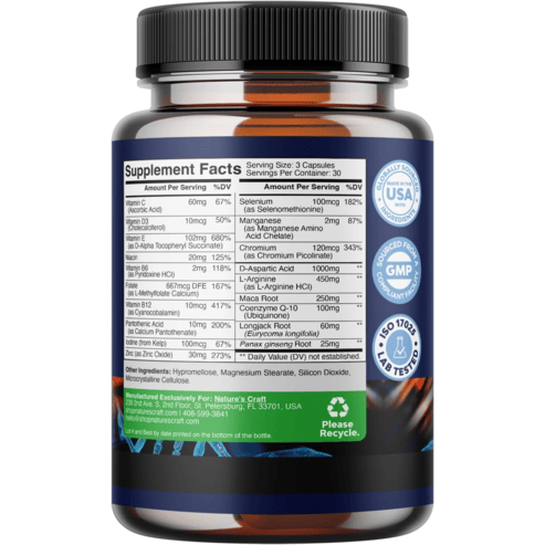 Nature's Craft Pre Conception Male Fertility Supplement - Advanced Fertility Supplement for Men - 90 caps Nature's Craft