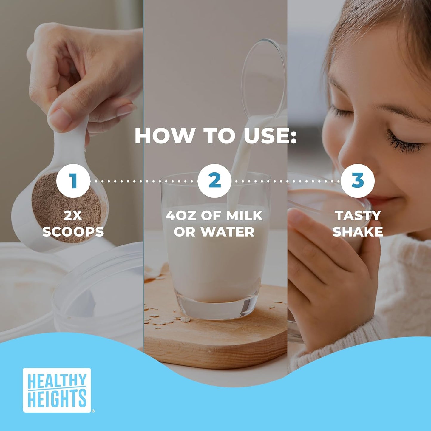 Healthy Height Grow Daily 3 Protein Powder (Chocolate) - Developed by Pediatricians - High in Protein Nutritional Shake - Contains Key Vitamins & Minerals 21.7 oz