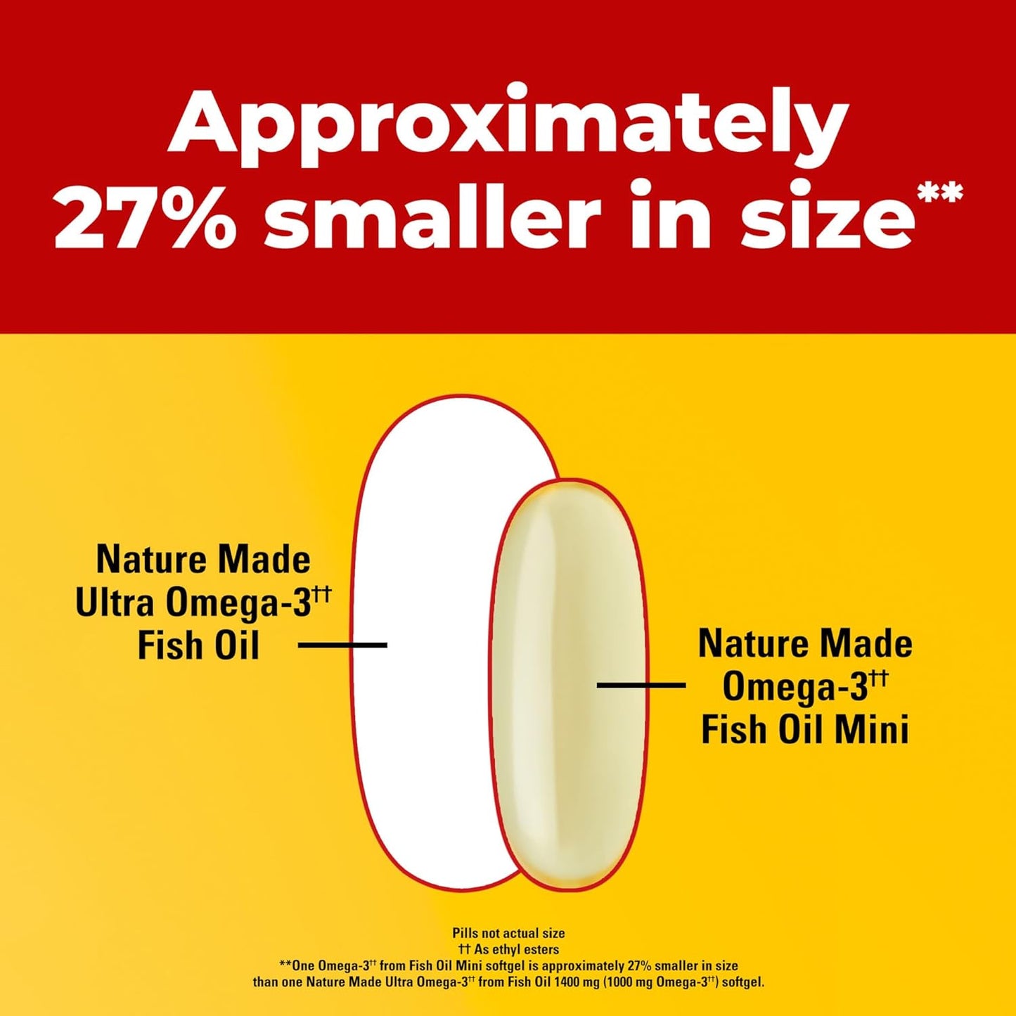 Nature Made Extra Strength Burp Less Omega 3 Fish Oil 1400 mg Minis, Fish Oil 60 Softgels