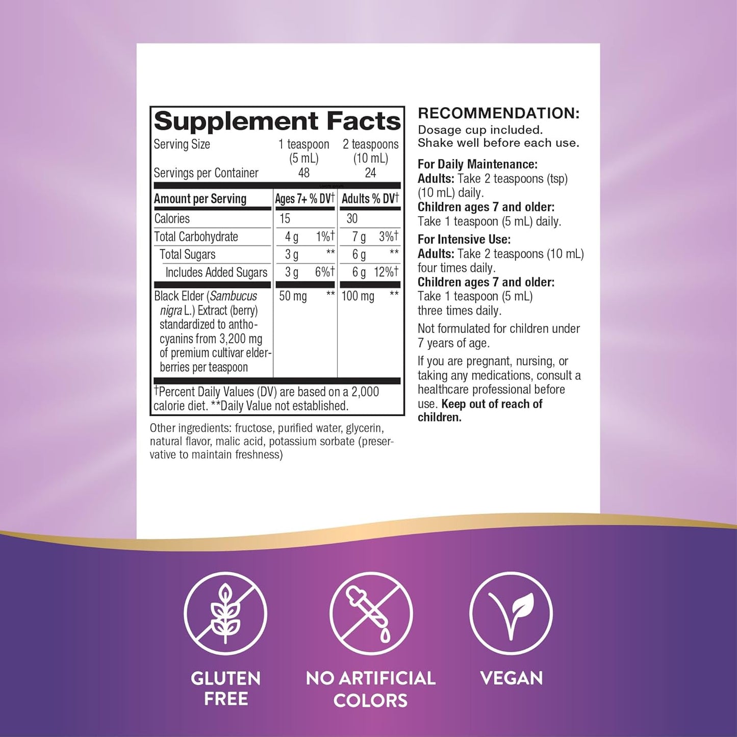 Nature’s Way Sambucus Elderberry Traditional Immune Syrup - 8 Fl Oz (Packaging May Vary) Nature's Way