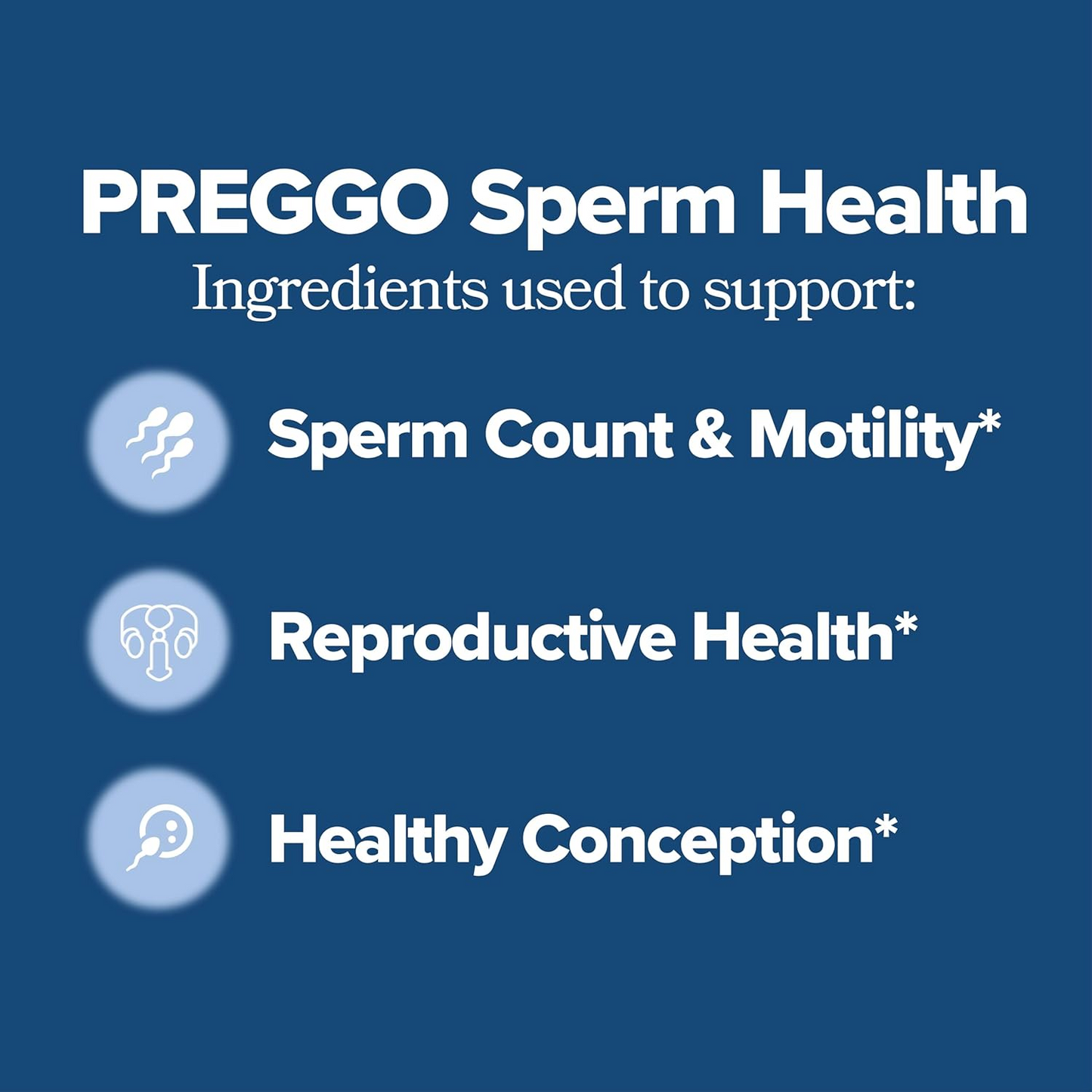 PREGGO Sperm Health Capsules for Men - OBGYN-Formulated for Improved Sperm Count & Motility - 60 Count (Pack of 1)