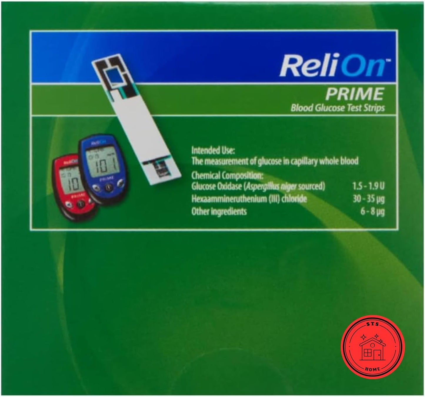 ReliOn Prime Blood Glucose Test Strips 100 Count