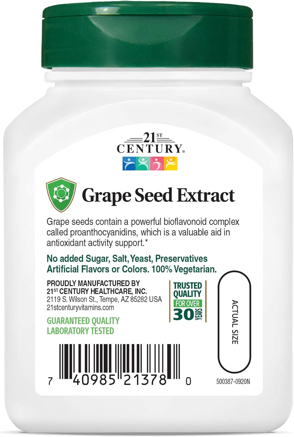 21st Century Grape Seed Extract Veg Capsules, 60 Count 21st Century