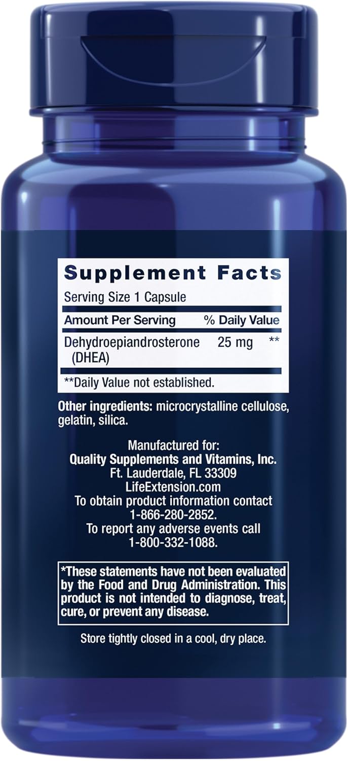 Life Extension DHEA 25 mg – 100 Capsules