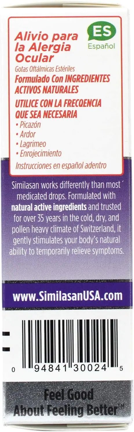Similasan Eye Drops 0.33 Ounce Bottle, for Temporary Relief from Red Eyes, Itchy Eyes, Burning Eyes, and Watery Eyes Similasan