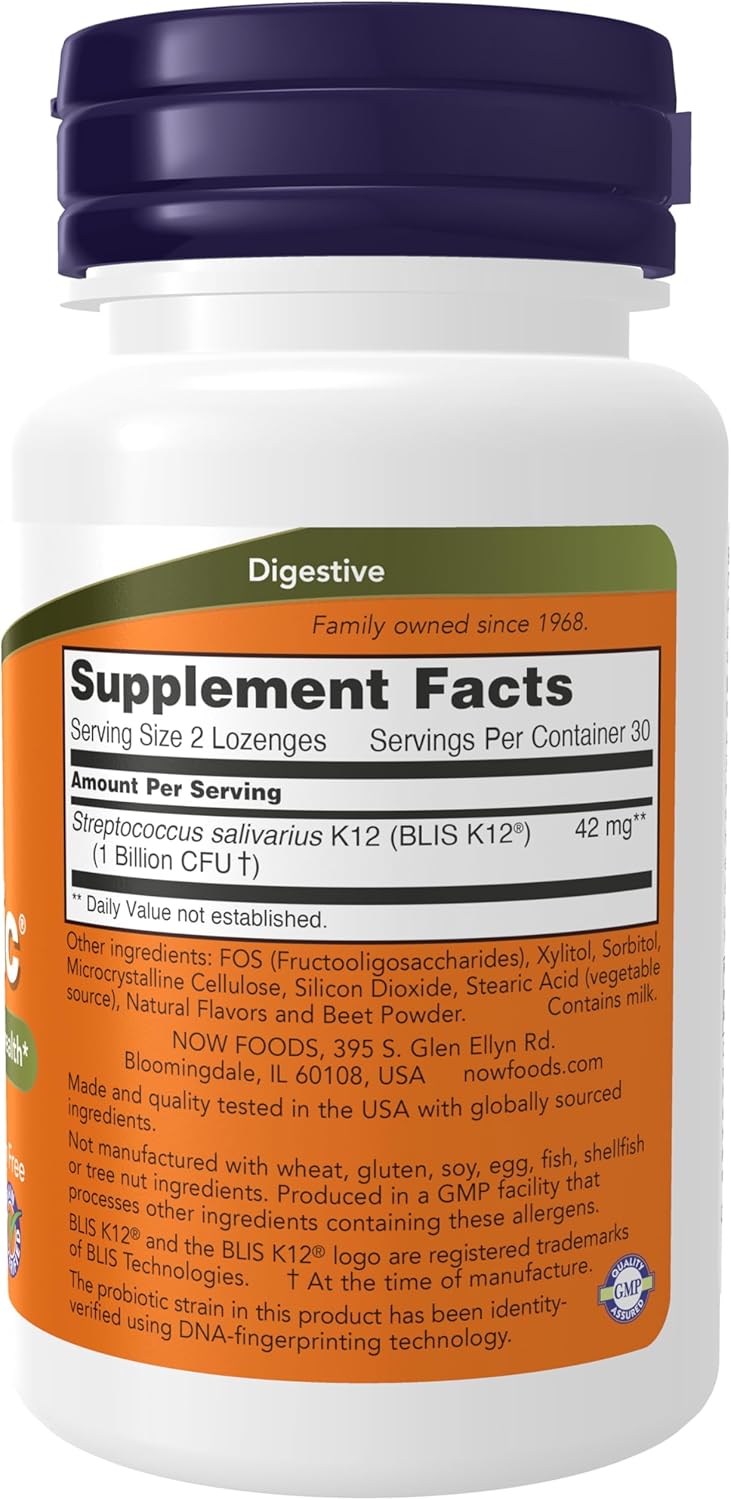 NOW Foods Supplements, OralBiotic™, 60 Lozenges