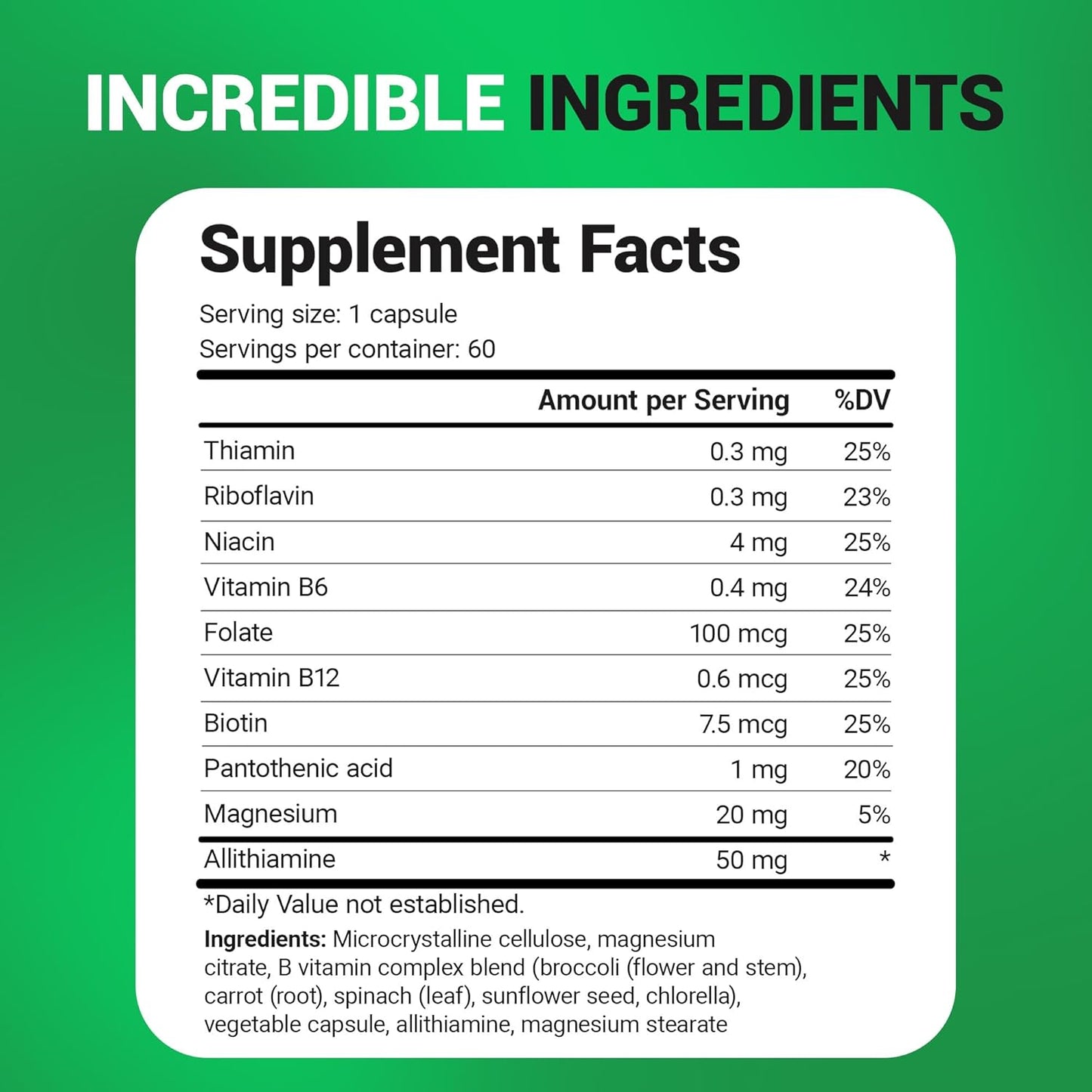Dr. Berg Natural Vitamin B1 B6 B12 Complex - 60 Capsules