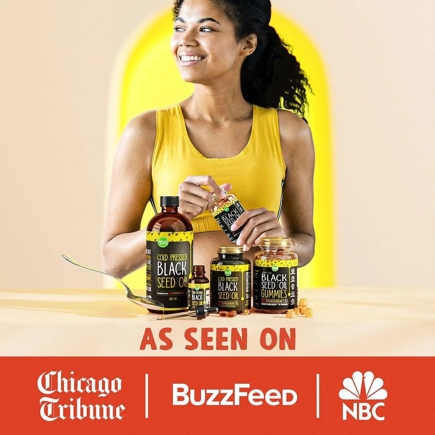 MAJU's Black Seed Oil Capsules - Cold Pressed, 2% Thymoquinone, 100% Turkish Black Cumin Nigella Sativa Seed Oil, 100% Liquid Pure Blackseed Oil 60 Count Maju Superfoods