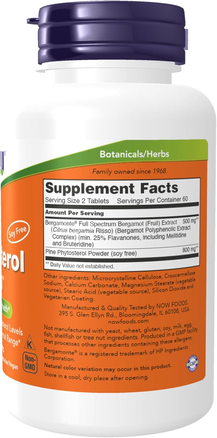 NOW Foods Supplements, Cholesterol Pro™ with Bergamonte™ , 120 Tablets