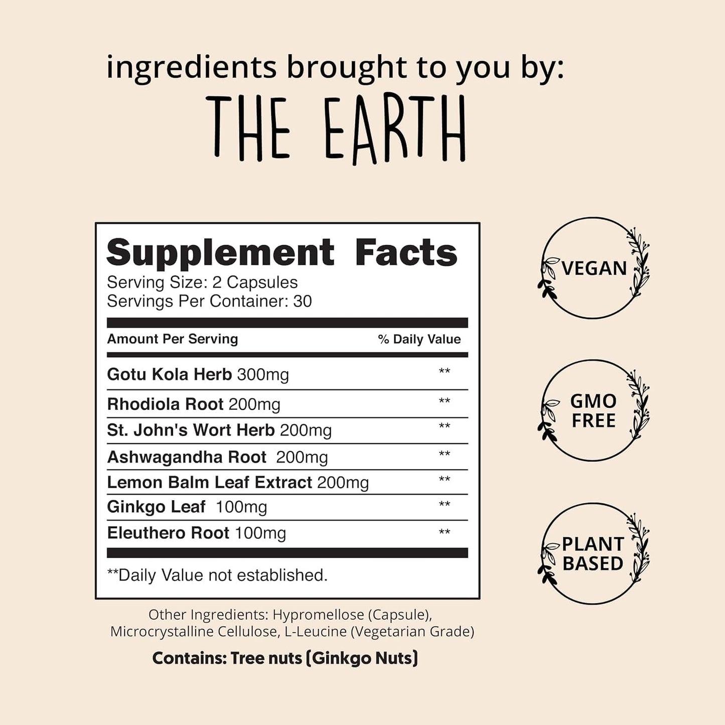 Joy-Filled Mood Support Supplement with St. Johns Wort | Stress Relief Supplement - 60 ct happy healthy hippie