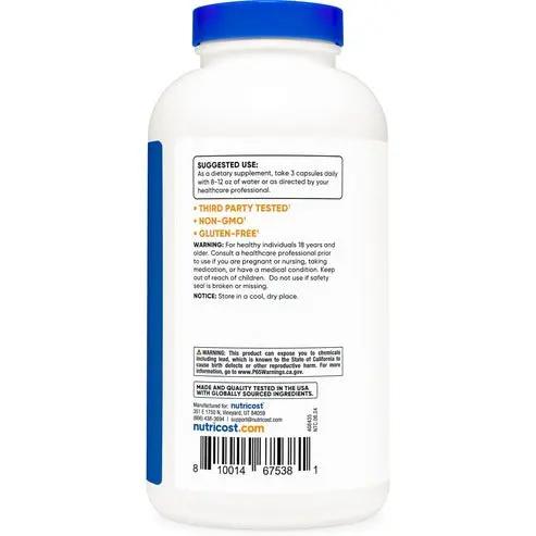 Nutricost Psyllium Husk 1500mg Per Serving, 500 Capsules - Non-GMO & Gluten Free Nutricost