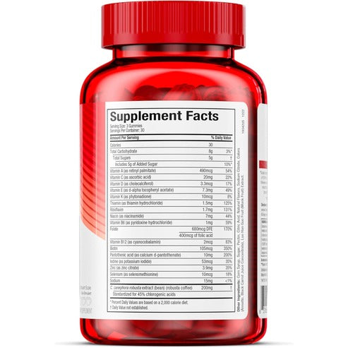 Hydroxycut Caffeine-Free Gummy for Women & Men , 15 Essential Vitamins & Minerals , Metabolism , 90 Count