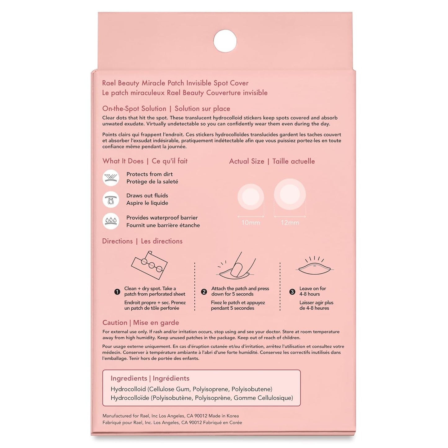 Rael Pimple Patches, Miracle Invisible Spot Cover - Hydrocolloid Acne Pimple Patches for Face, Blemishes and Zits Absorbing Patch, Breakouts Spot Treatment for Skin Care, Facial Stickers, 2 Sizes (96