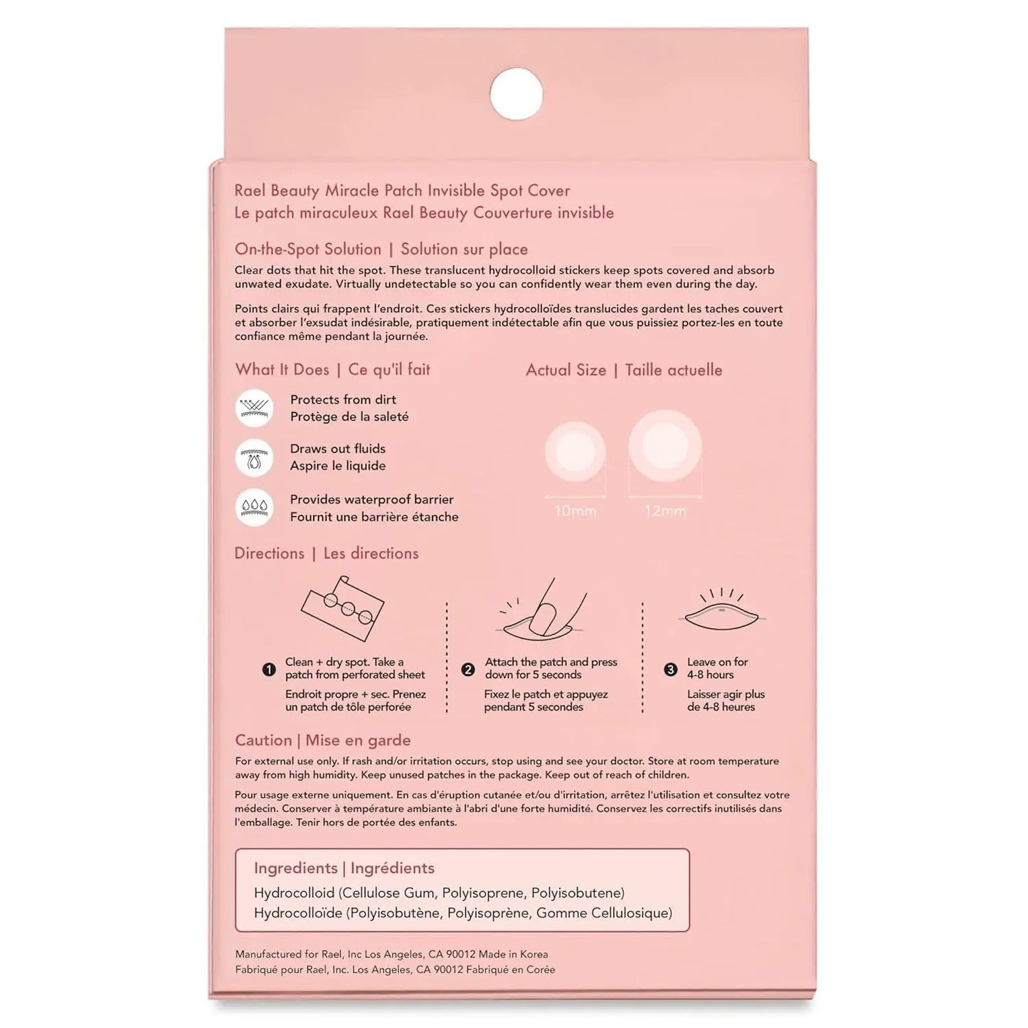 Rael Pimple Patches, Miracle Invisible Spot Cover - Hydrocolloid Acne Pimple Patches for Face, Blemishes and Zits Absorbing Patch, Breakouts Spot Treatment for Skin Care, Facial Stickers, 2 Sizes (96 Rael