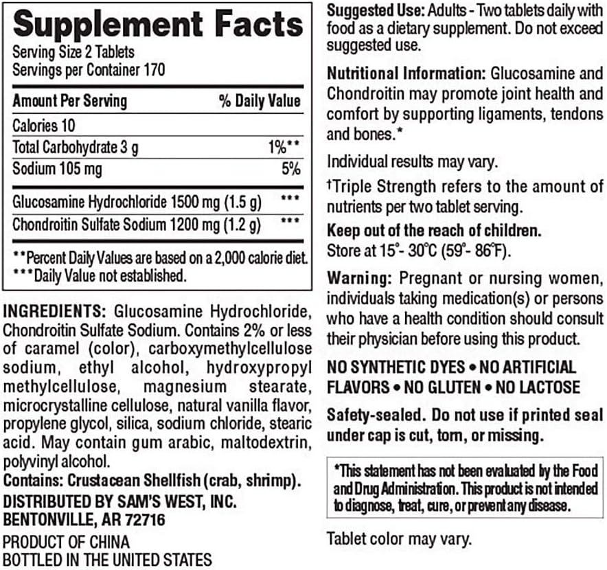 Member's Mark Triple Strength Glucosamine Chondroitin (340 ct.)