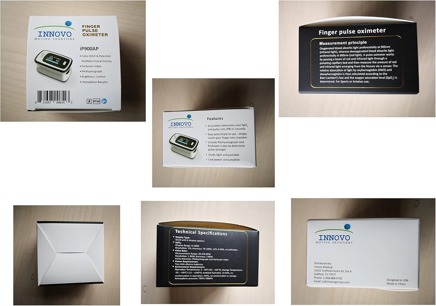Deluxe iP900AP Fingertip Pulse Oximeter with Plethysmograph and Perfusion Index (Off-White with Black)