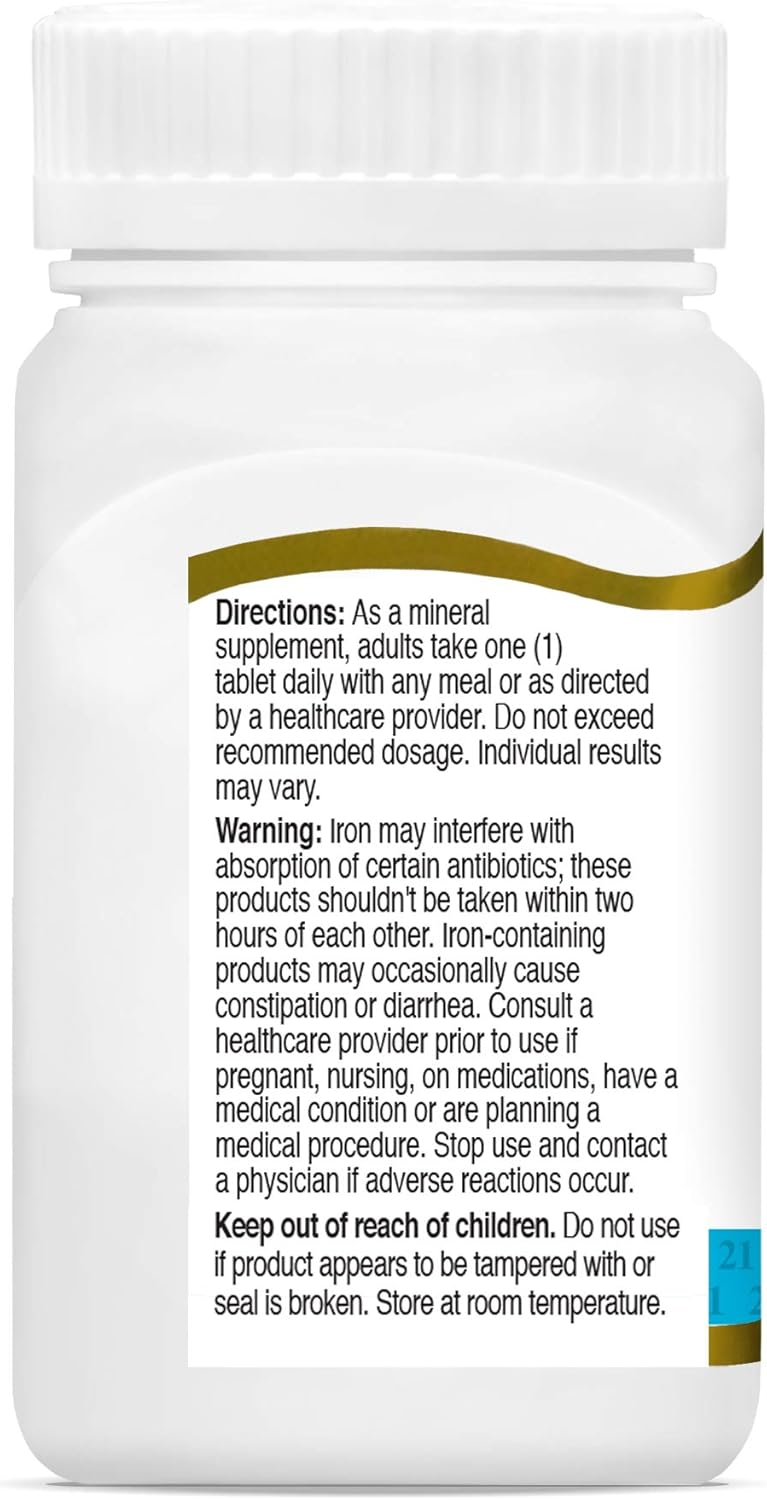 21st Century Iron 65 mg Ferrous Sulfate 325 mg Tablets, 120 Count 21st Century
