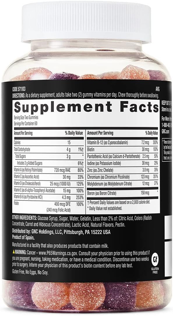 GNC Mega Men Gummy Multivitamin | Supports Energy, Metabolism, and Immune System, Gluten Free | Mixed Berry | 120 Gummies