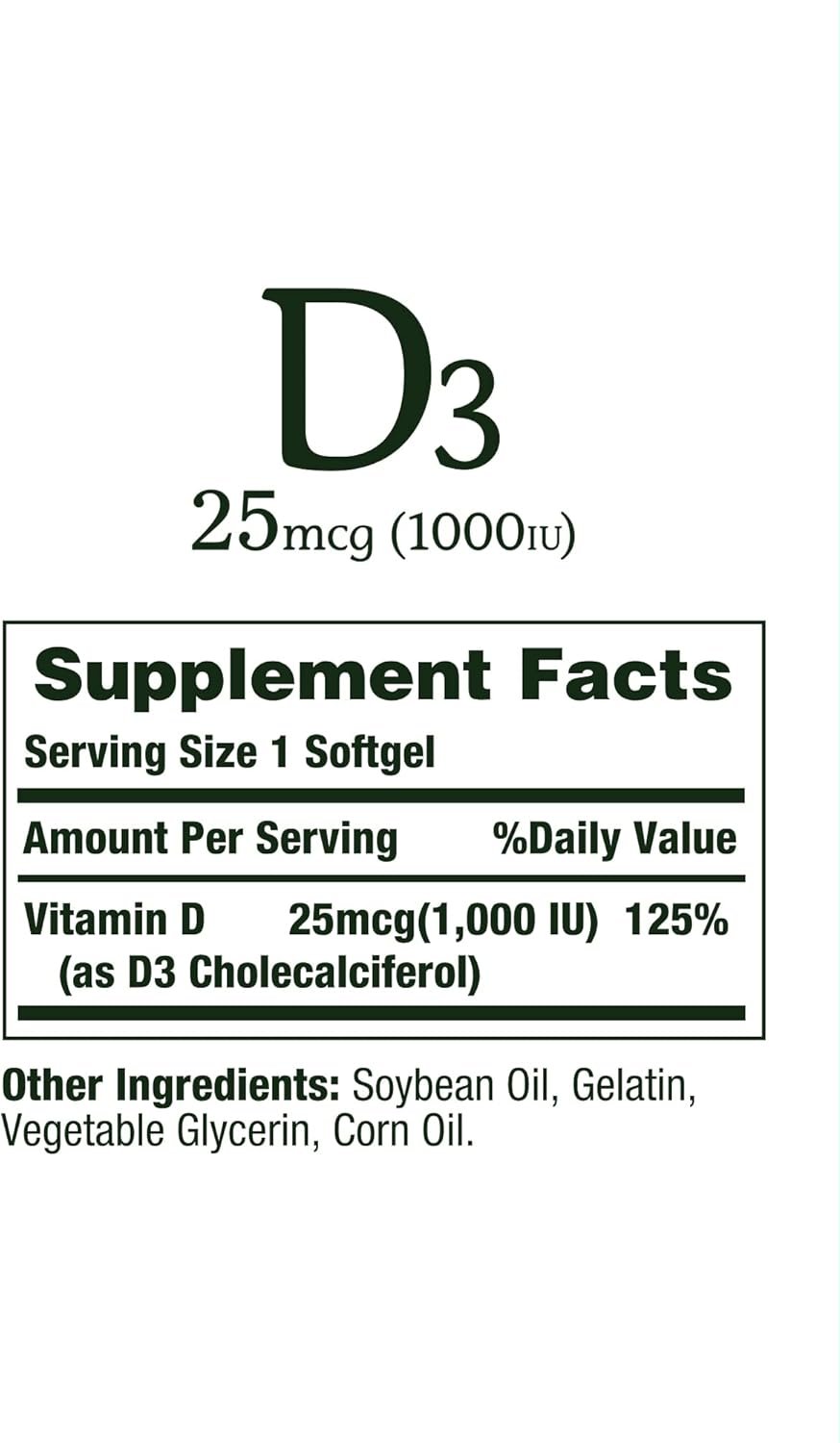 Nature's Bounty Vitamin D3 1000 IU Immune Health, 120 Softgels