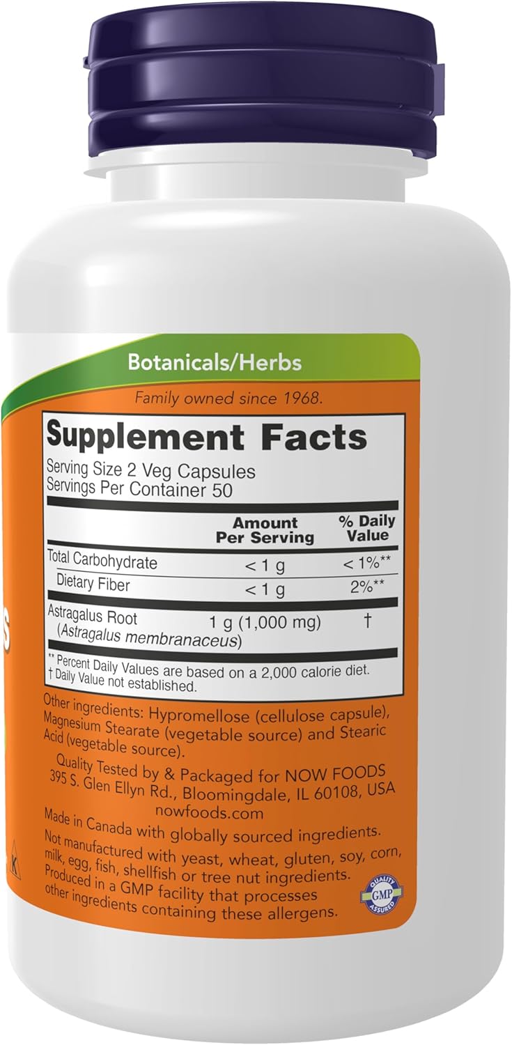 NOW Supplements, Astragalus (Astragalus membranaceus) 500 mg, Immune System Support*, 100 Capsules