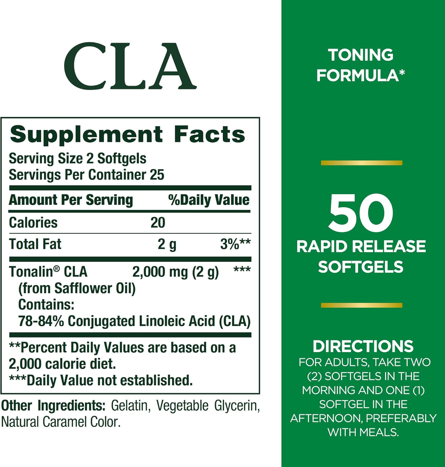 Nature's Bounty Tonalin Pills 1000 mg, 50 Rapid Release Softgels Nature's Bounty