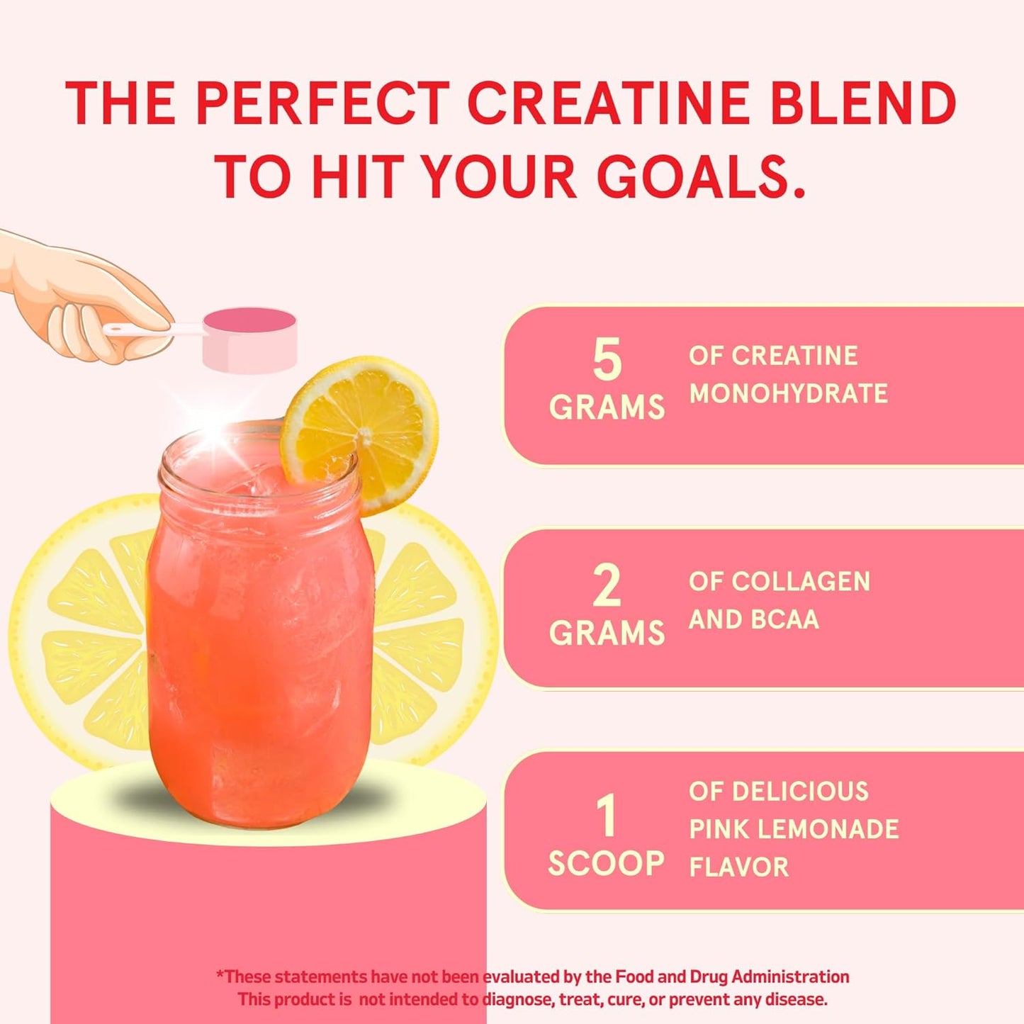 Peach Perfect Creatine for Women Booty Gain, Muscle Builder, Energy Boost, Pink Lemonade, Cognition Aid | Collagen, BCAA, lean muscle, Creatine Monohydrate Micronized Powder, Alt Creapure, 30 Servings