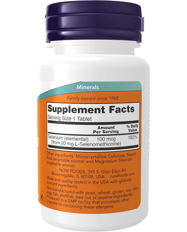 NOW Foods, Selenium, 100 mcg, 100 Tablet