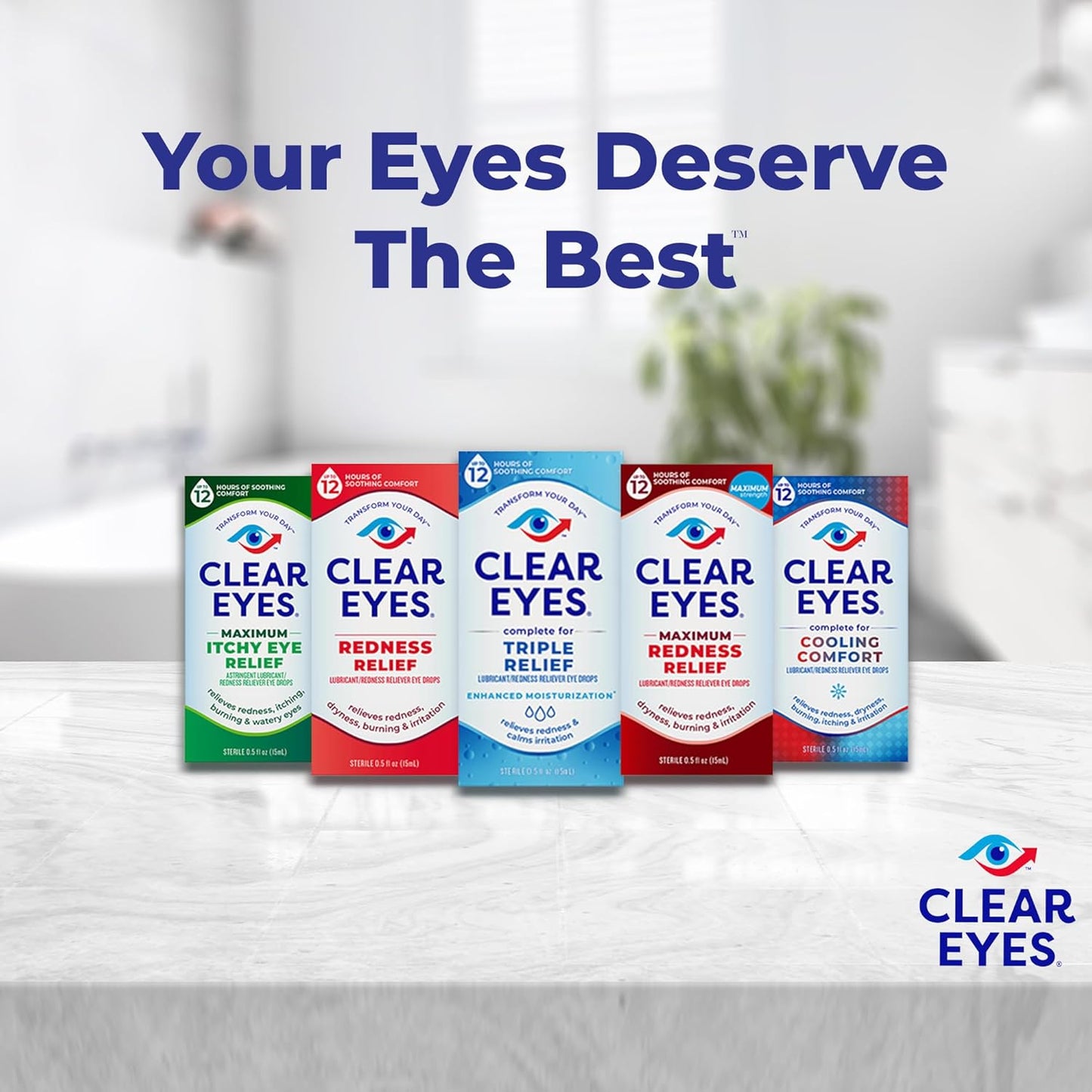 Clear Eyes Cooling Comfort Redness Relief Eye Drops, Soothes Red Eyes, 0.5 fl oz