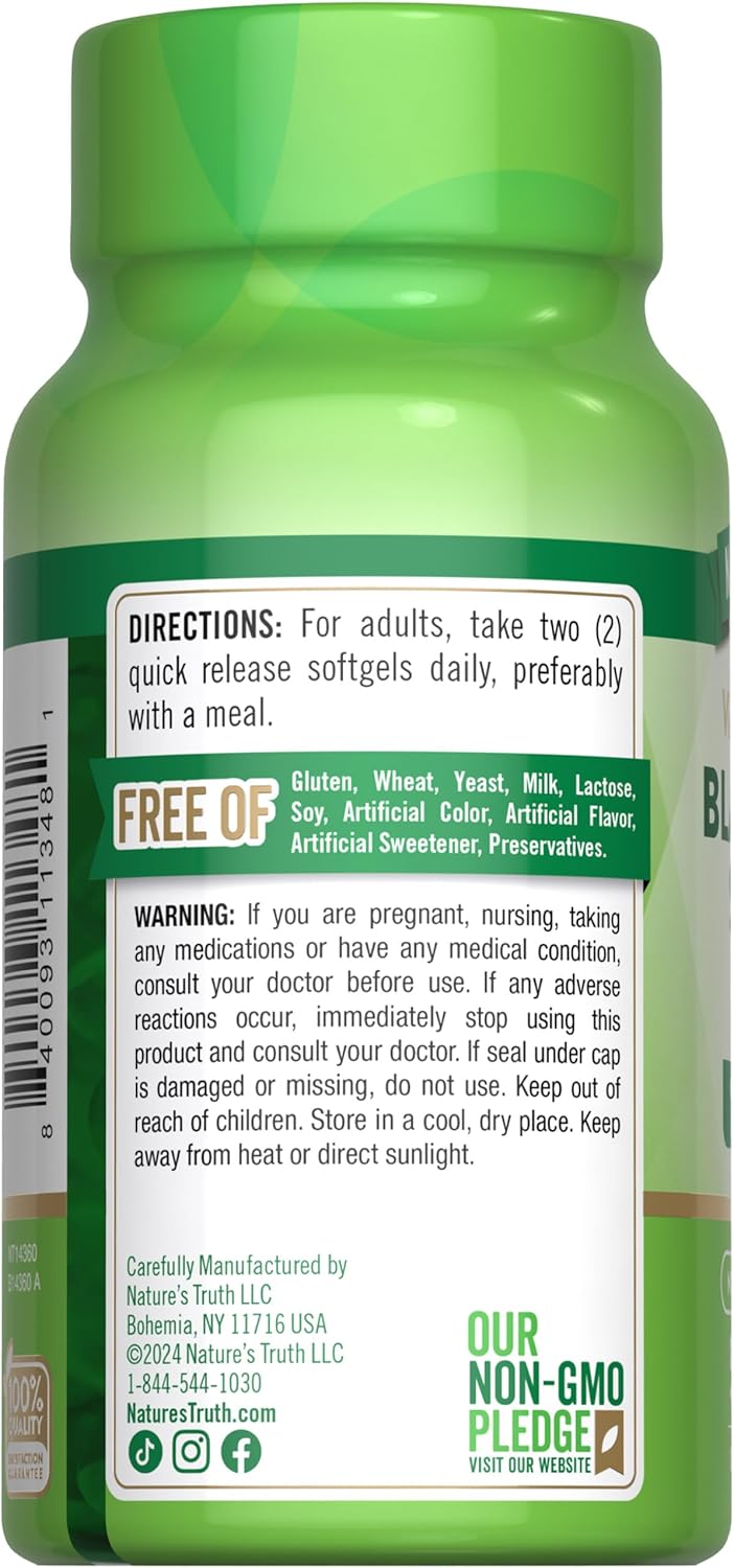 Nature's Truth Black Cumin Seed Oil 2000 mg 50 Softgel Capsules Nature's Truth