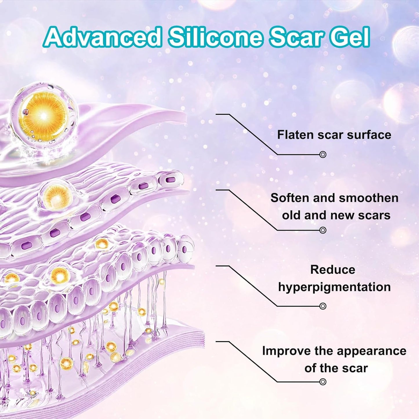Kelinul Advanced Scar Cream - Silicone Scar Gel for Scars - Medical Grade Silicone Scar Removal Crean for C-Section & Keloid Surgery, Burn, Acne, Tummy Tuck - 1.7 oz