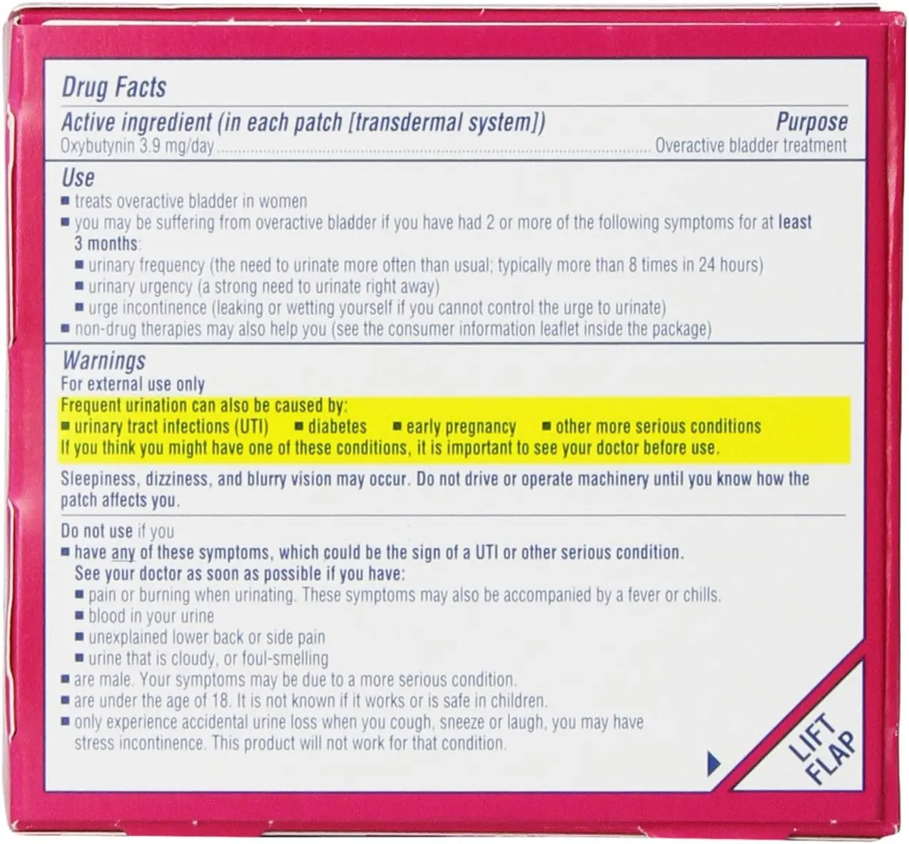 Oxytrol for Women Overactive Bladder Transdermal Patch, 8 Count Oxytrol