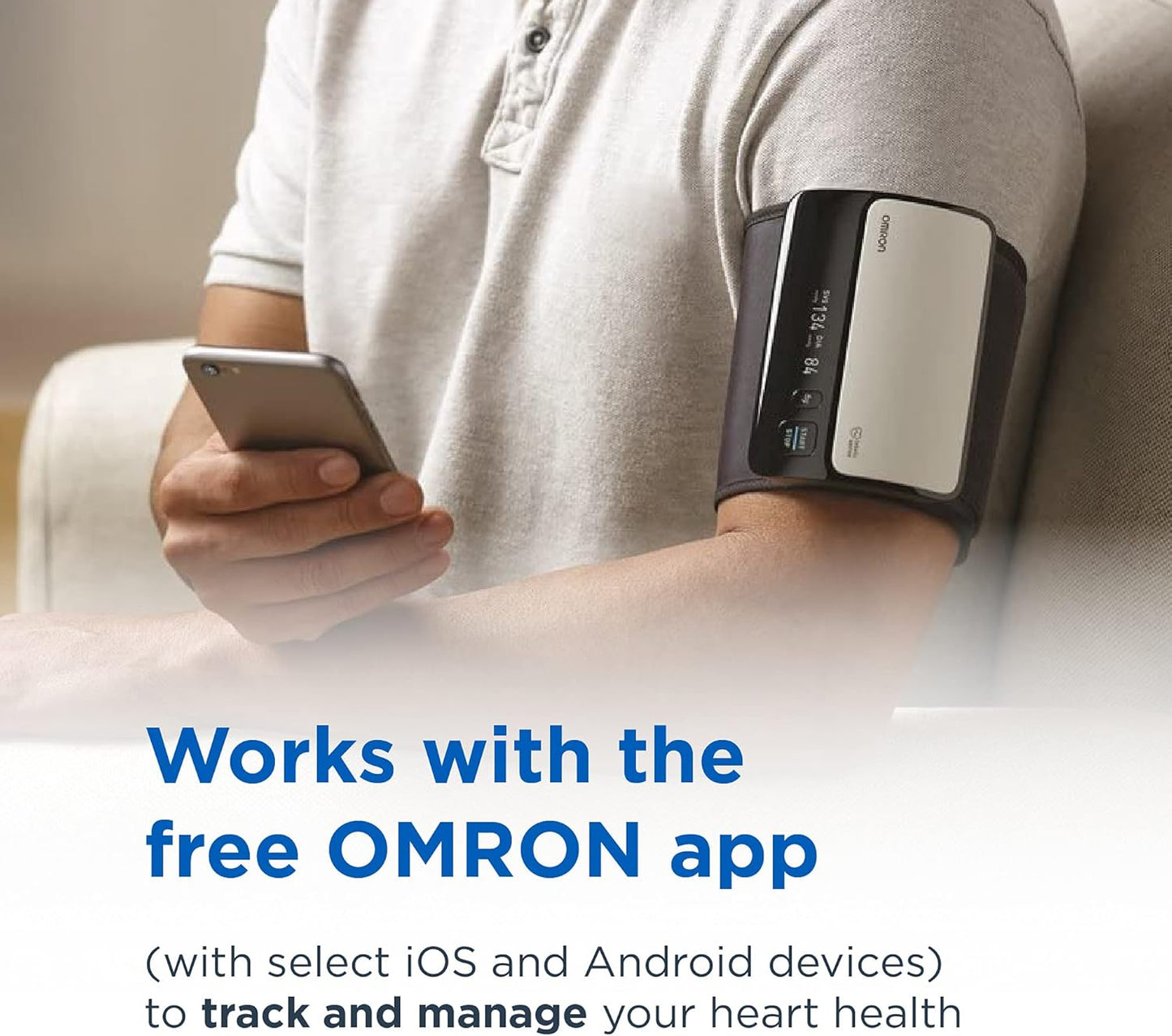 OMRON Evolv Bluetooth Wireless Upper Arm Blood Pressure Monitor with Portable, One-piece Design – Works with Alexa