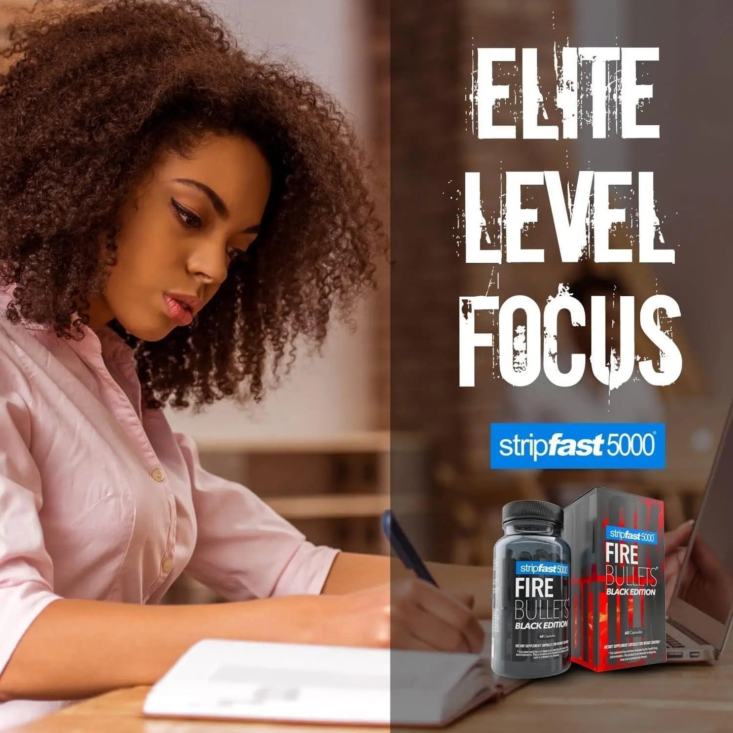 Stripfast5000 Fire Bullets Max Strength Black Edition for Women & Men - Keto Friendly - 30 Days Supply Stripfast5000