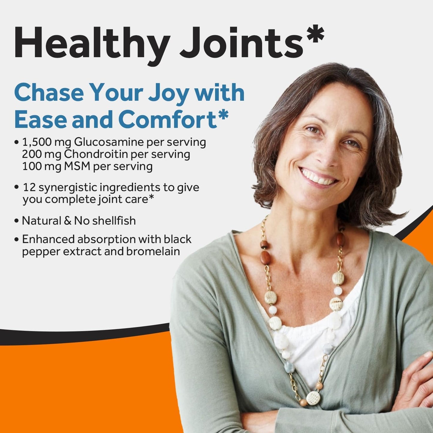 Doctor's Recipes Glucosamine Chondroitin MSM Turmeric Quercetin, Joint Support Supplement for Men & Women, with Black Pepper for High Absorption, Complete Joint Care, No Shellfish, 90 Tablets