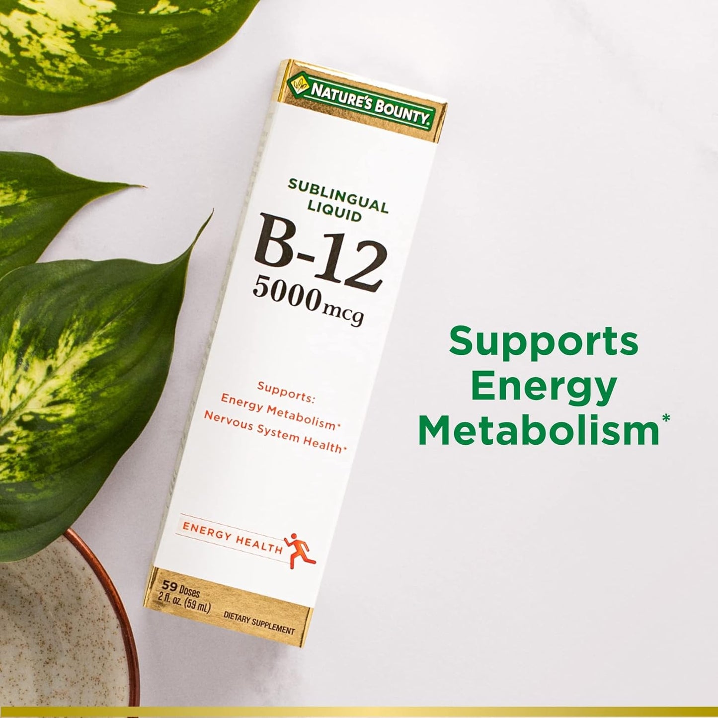 Nature's Bounty Vitamin B12 5000 Mcg Sublingual Liquid, 1 Count