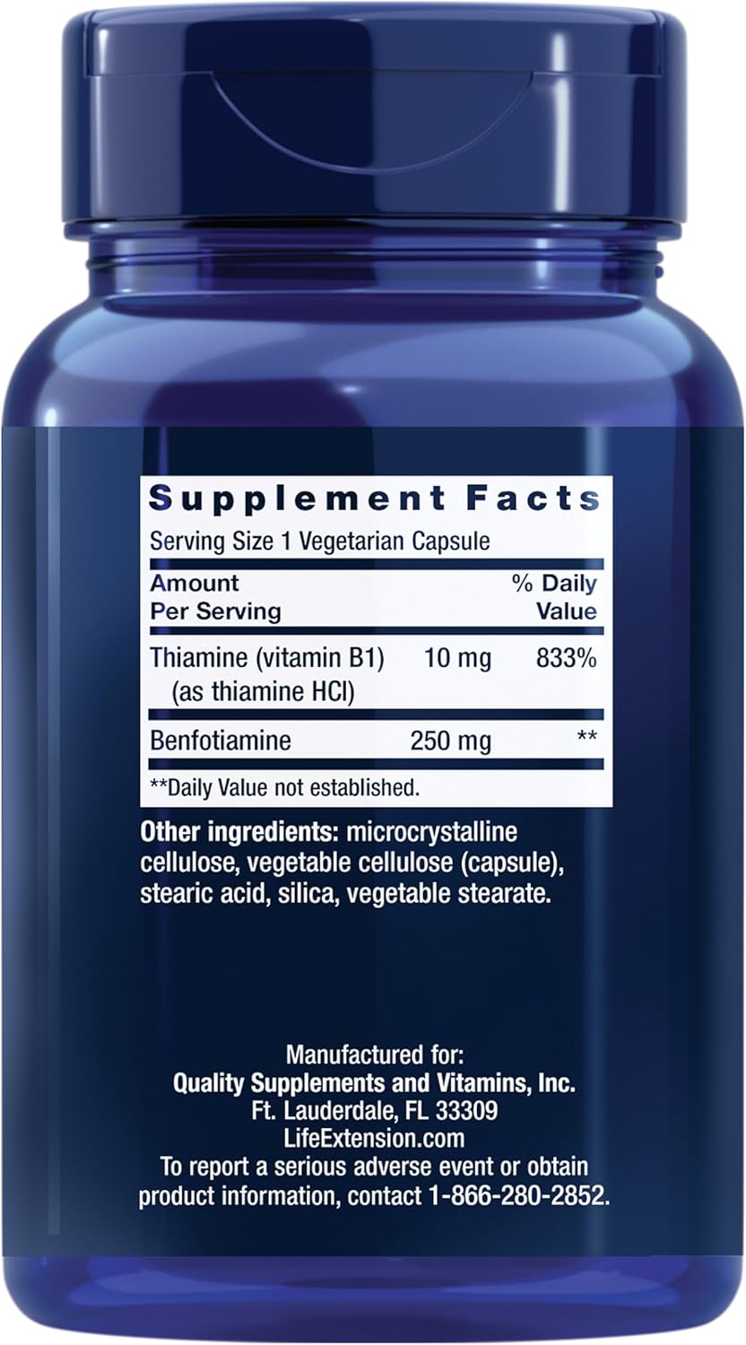 Life Extension Mega Benfotiamine, 250 mg - 120 Capsules